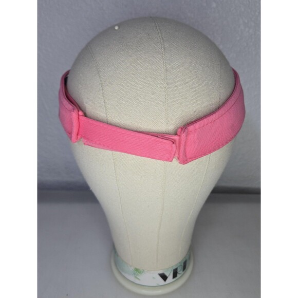 Sport-Tek Hat Cap Strap Back Polyester Athletic Womens Pink Solid Visor Golf - Picture 3 of 7